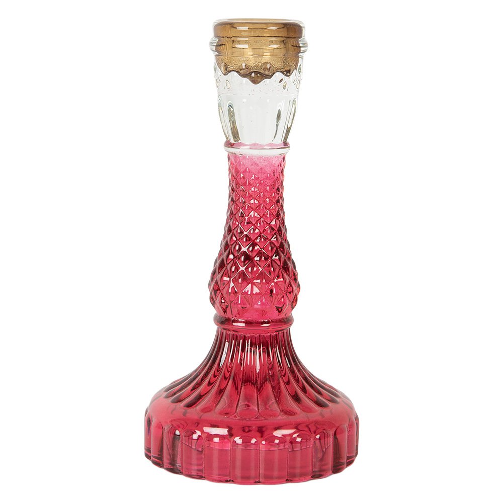 Kandelaar Ø 9x17 cm Roze Glas