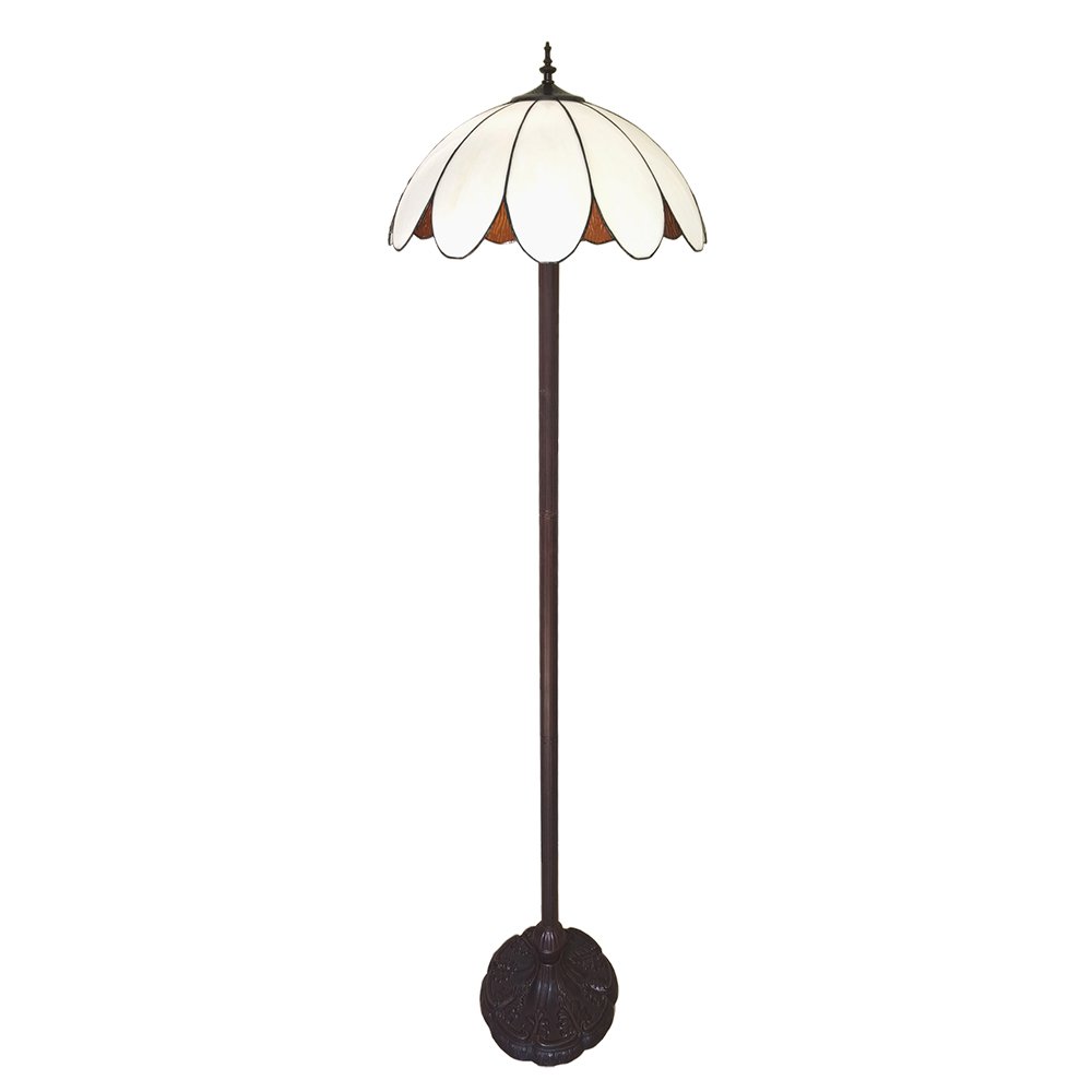 Tiffany Vloerlamp Ø 46x166 cm Wit Polyresin Staande Lamp