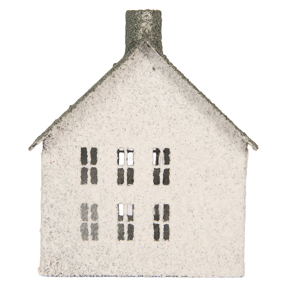 Decoratie Beeld Huis 12x7x15 cm Wit Metaal