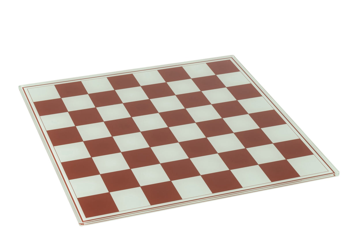 J-Line decoratie Schaakspel Plateau - polyresin - wit/kerstrood