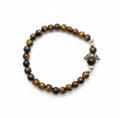 Dames armband Tijgeroog 6 mm met beschermengel