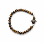 Dames armband Tijgeroog 6 mm met beschermengel