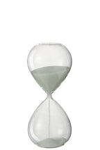 J-Line zandloper - glas/zand - wit - medium