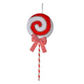 Kersthanger Lolly Ø 10x45 cm Rood Wit Kunststof