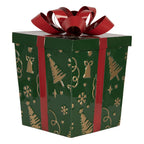 Kerstdecoratie Beeld Cadeau 26x26x33 / 21x21x27 cm Rood Metaal