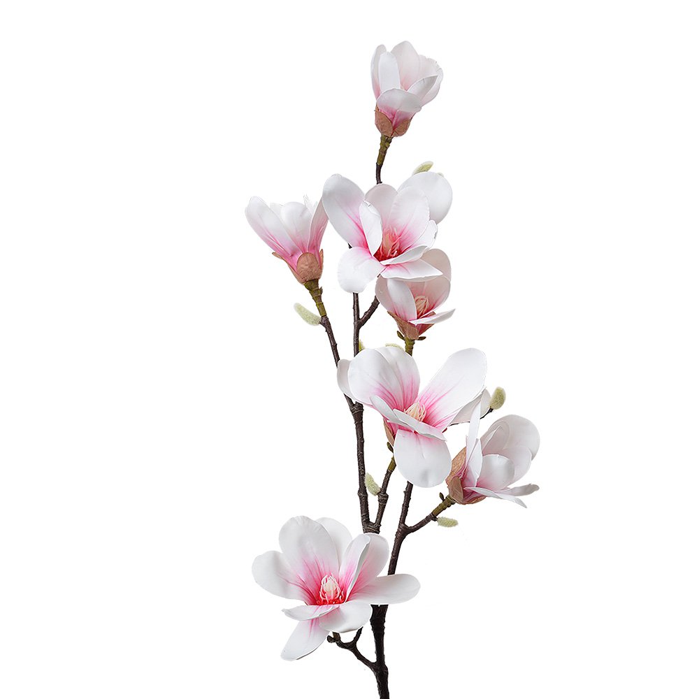 Kunstbloem 97 cm Wit Roze Kunststof Kunstplant
