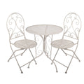 Bistroset Bistrotafel Bistrostoel 3-delig Ø 60x70 / 39x39x94 cm Wit Metaal