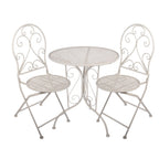 Bistroset Bistrotafel Bistrostoel 3-delig Ø 60x70 / 39x39x94 cm Wit Metaal