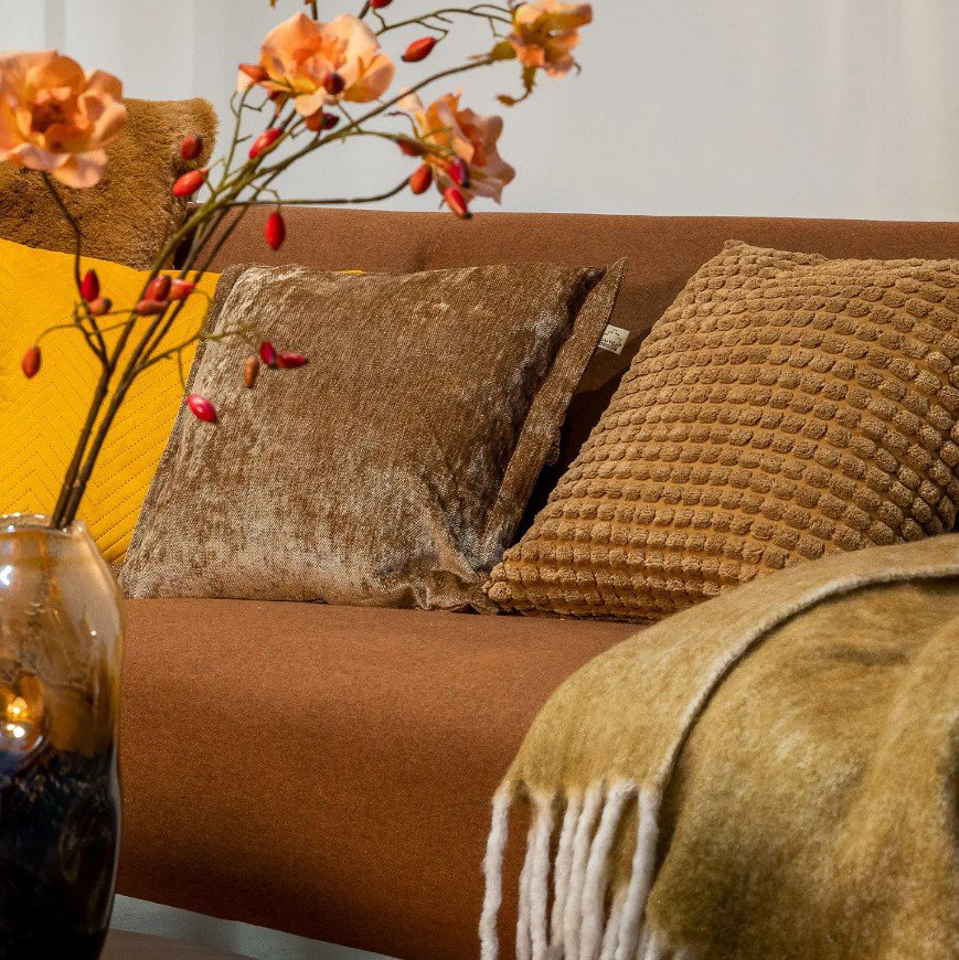 Dutch Decor Libbe - Plaid 130x170 cm - Tabak Brown - Brown