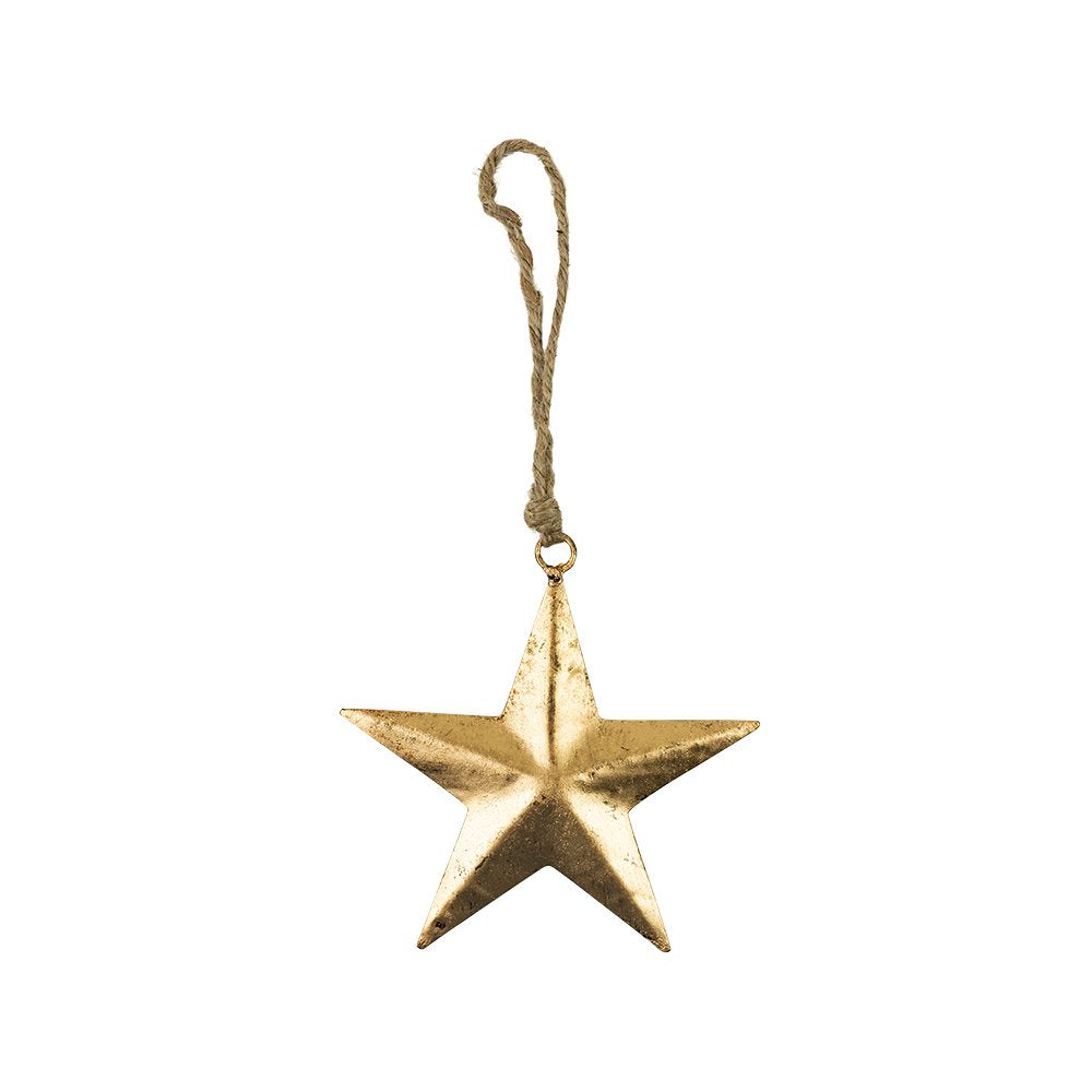 Ster hanger goud touw 12cm*