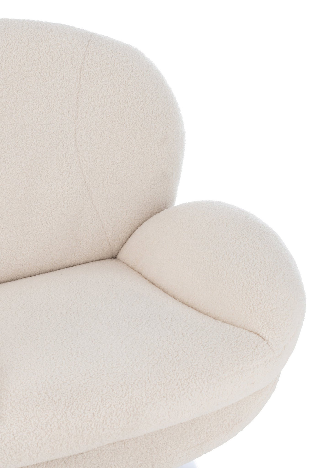 J-Line zetel Relax + Voetbank - metaal/multiplex - creme/zilver