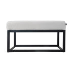 Pouf Hocker voetenbank bijzettafel Teddy stof wit 75 cm otto