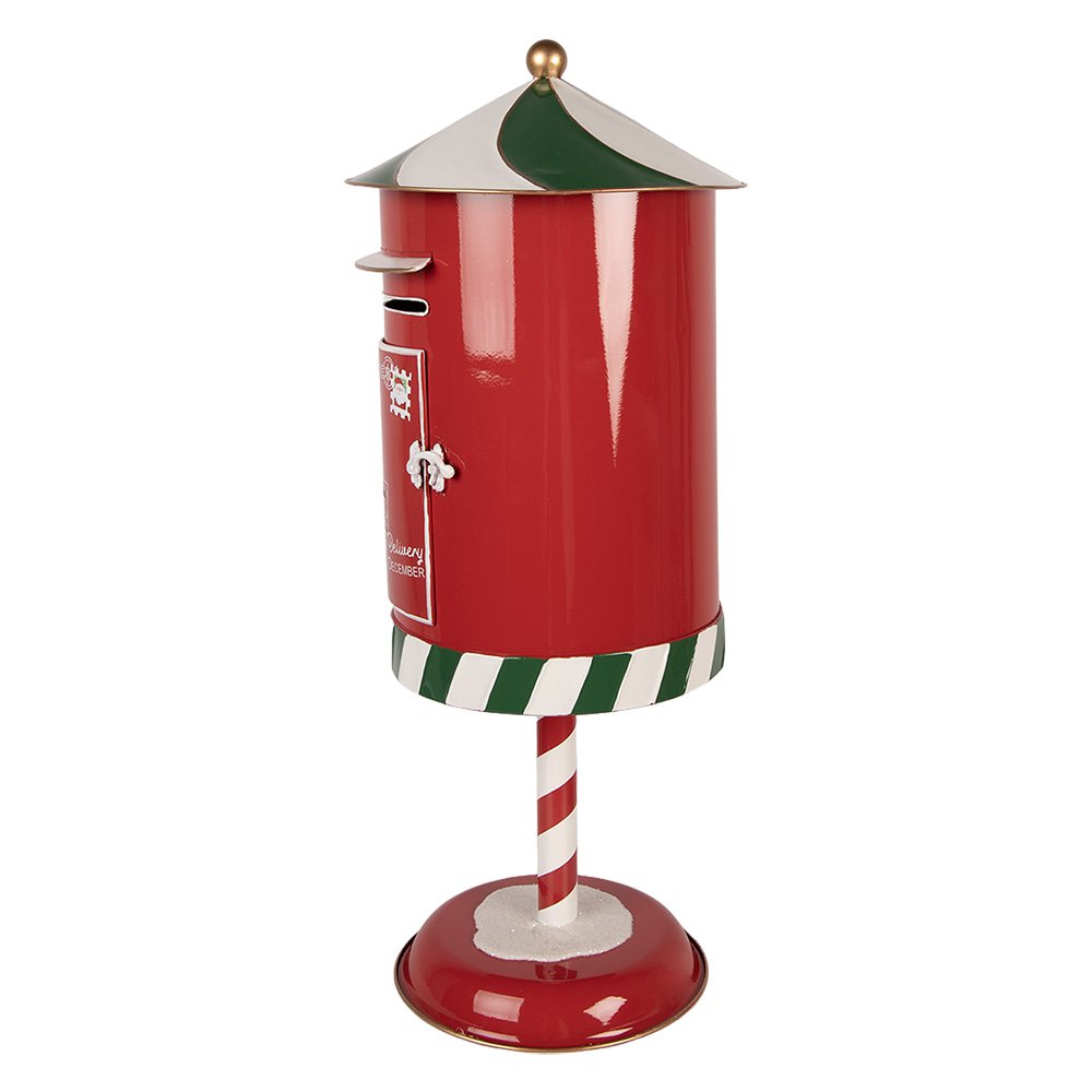 Kerstdecoratie Beeld Brievenbus Ø 24x58 cm Rood Metaal
