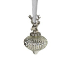 Decoratie bal gewei zilver 8cm
