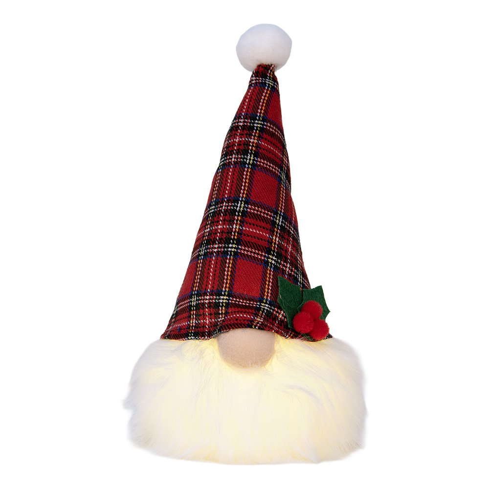 Kerstdecoratie met LED-verlichting Kabouter 10x10x25 cm Rood Synthetisch