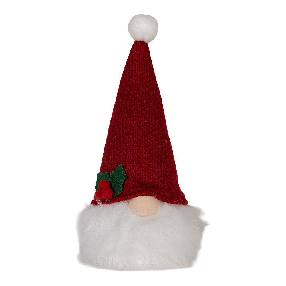 Kerstdecoratie met LED-verlichting Kabouter 10x10x25 cm / 3xAA Rood Synthetisch