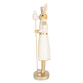 Decoratie Beeld Konijn 47 cm Beige Goudkleurig Kunststof