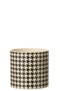 J-Line bloempot Pied-De-Poule - keramiek - wit/zwart - large