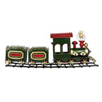 Kerstdecoratie Beeld Trein 77x15x31 cm Groen Metaal