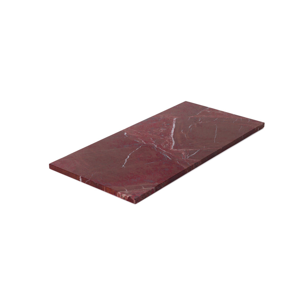 Marmer dienblad rechthoek L rood 20x40cm