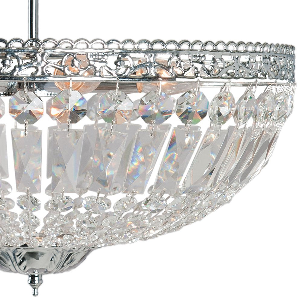 Plafondlamp Kristal Ø 47x38 cm Transparant IJzer Plafonniere