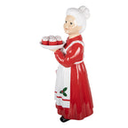 Kerstdecoratie Beeld Kerstvrouw 11x14x27 cm Rood Kunststof