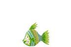 J-Line decoratie Vis - ijzer - azuur/groen - small