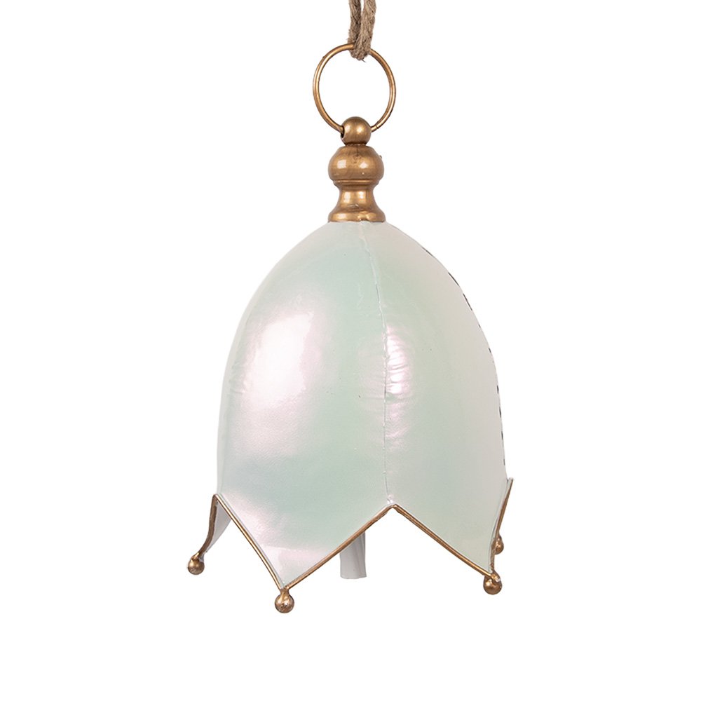 Decoratie Hanger Bel Ø 16x22 cm Wit Metaal