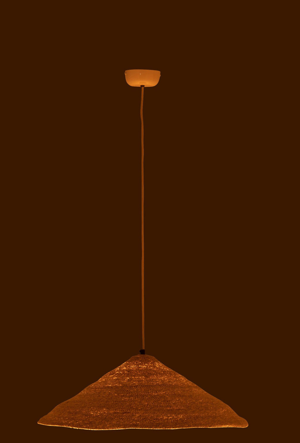 J-Line hangende Lamp Hoed Moonj - jute - licht naturel - small