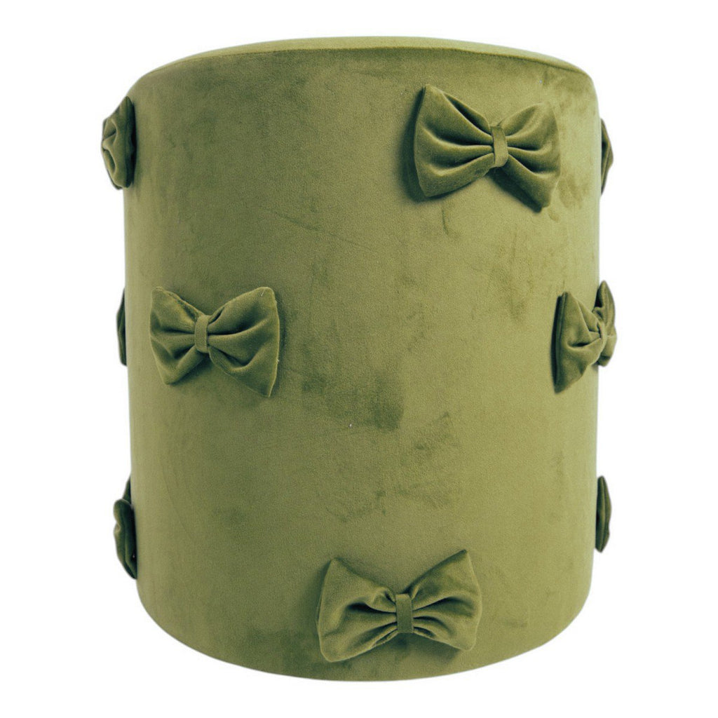 Strik Poef fluweel appelgroen 35x35x40cm