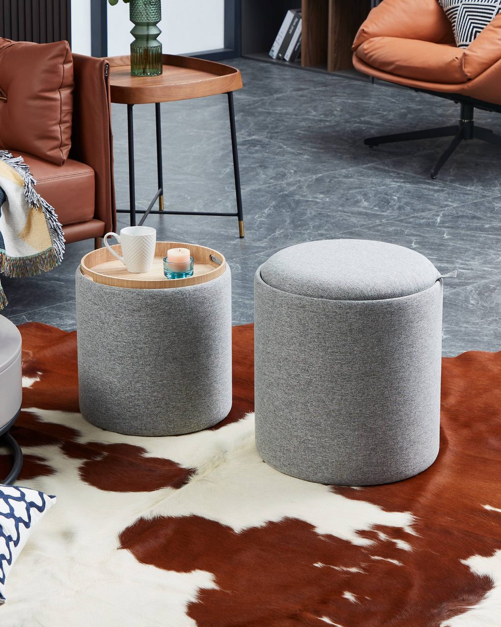 Hocker Mashike Grijs 39x44 cm