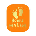 Etiketten – Hoera een baby - Oranje – 250 Stuks
