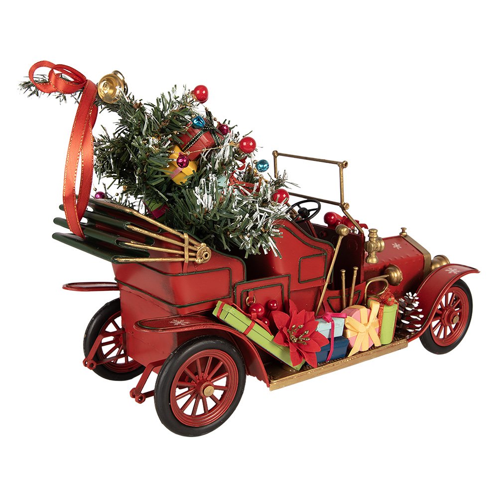 Kerstdecoratie Beeld Auto 38x16x27 cm Rood Metaal