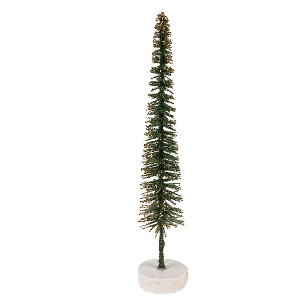 Kerstdecoratie Beeld Kerstboom Ø 5x25 cm Groen Hout