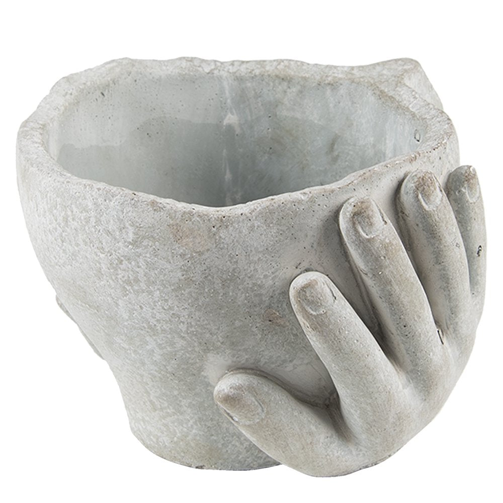 Bloempot Hoofd Ø 11x11 cm Grijs Steen plantenpot