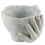 Bloempot Hoofd Ø 11x11 cm Grijs Steen plantenpot
