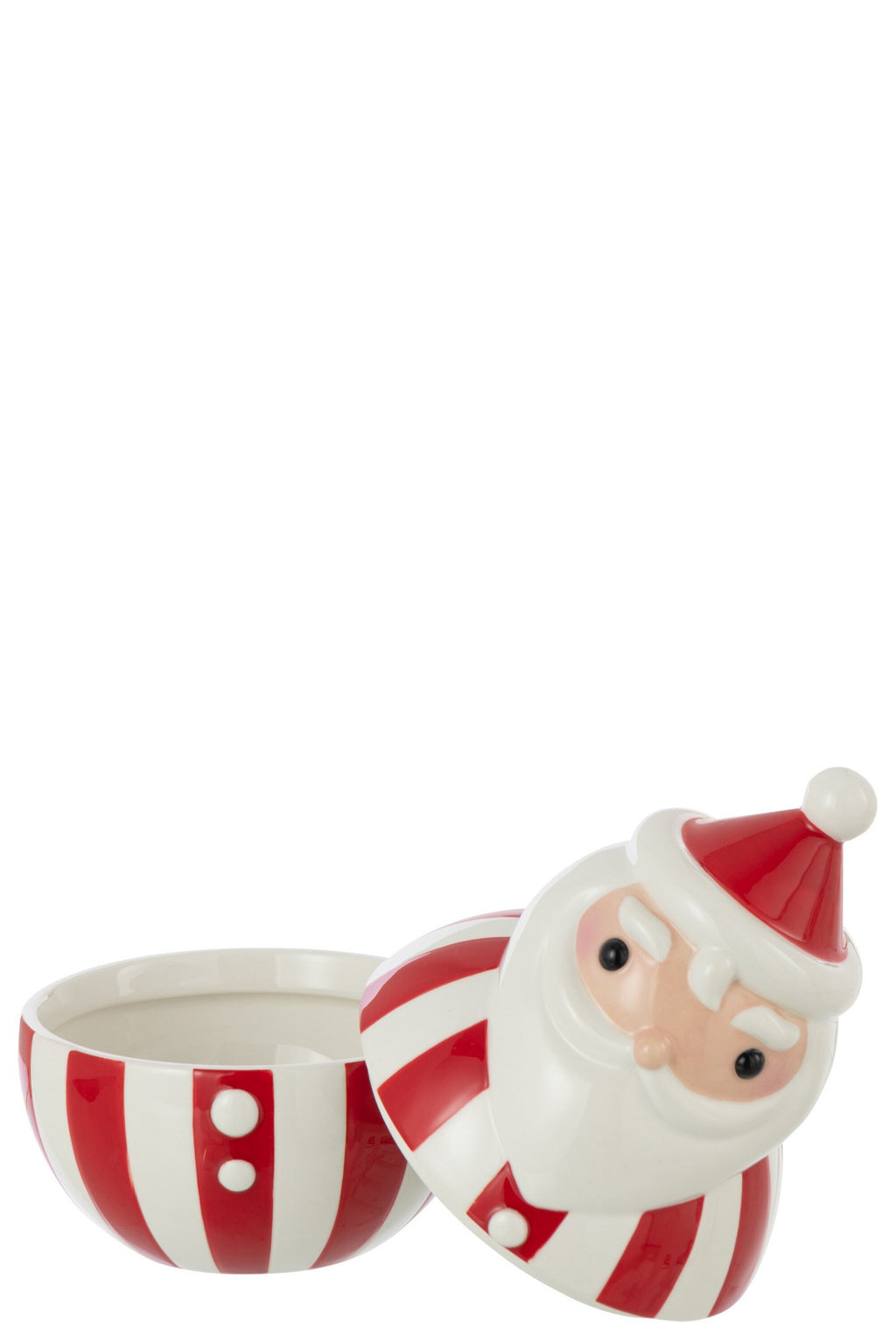 J-Line voorraadpot Sinterklaas Dolomiet - keramiek - rood/wit - L