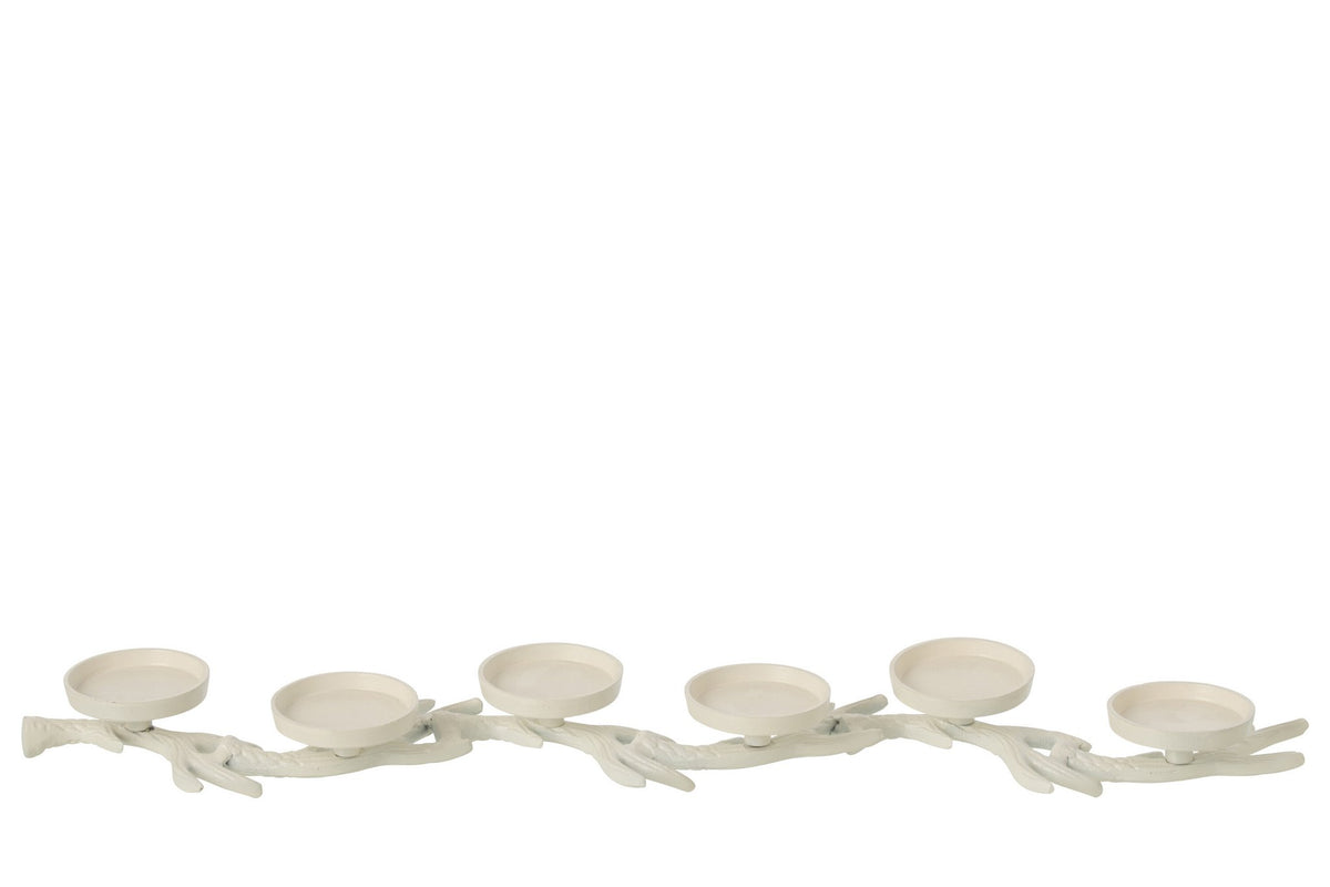 J-Line kandelaar hert - aluminium - gebroken wit