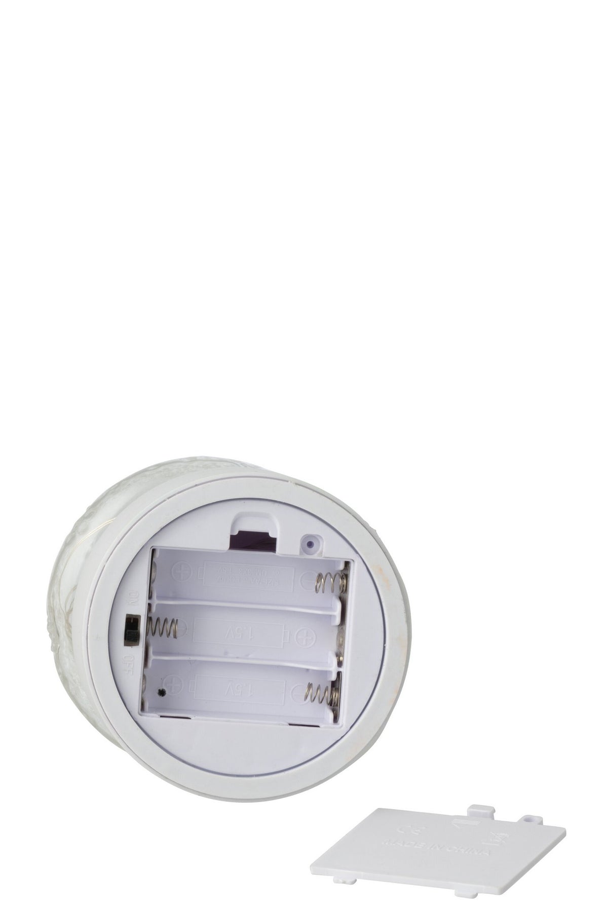 J-Line decoratie kerstboom Draaiend - glas - wit/transparant - S - LED