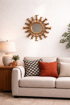 Sunburst houten wandspiegel – decoratieve spiegel