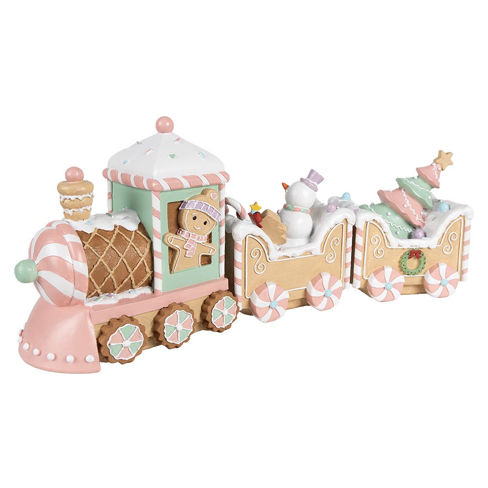 Kerstdecoratie Trein 45x12x19 cm Beige Kunststof