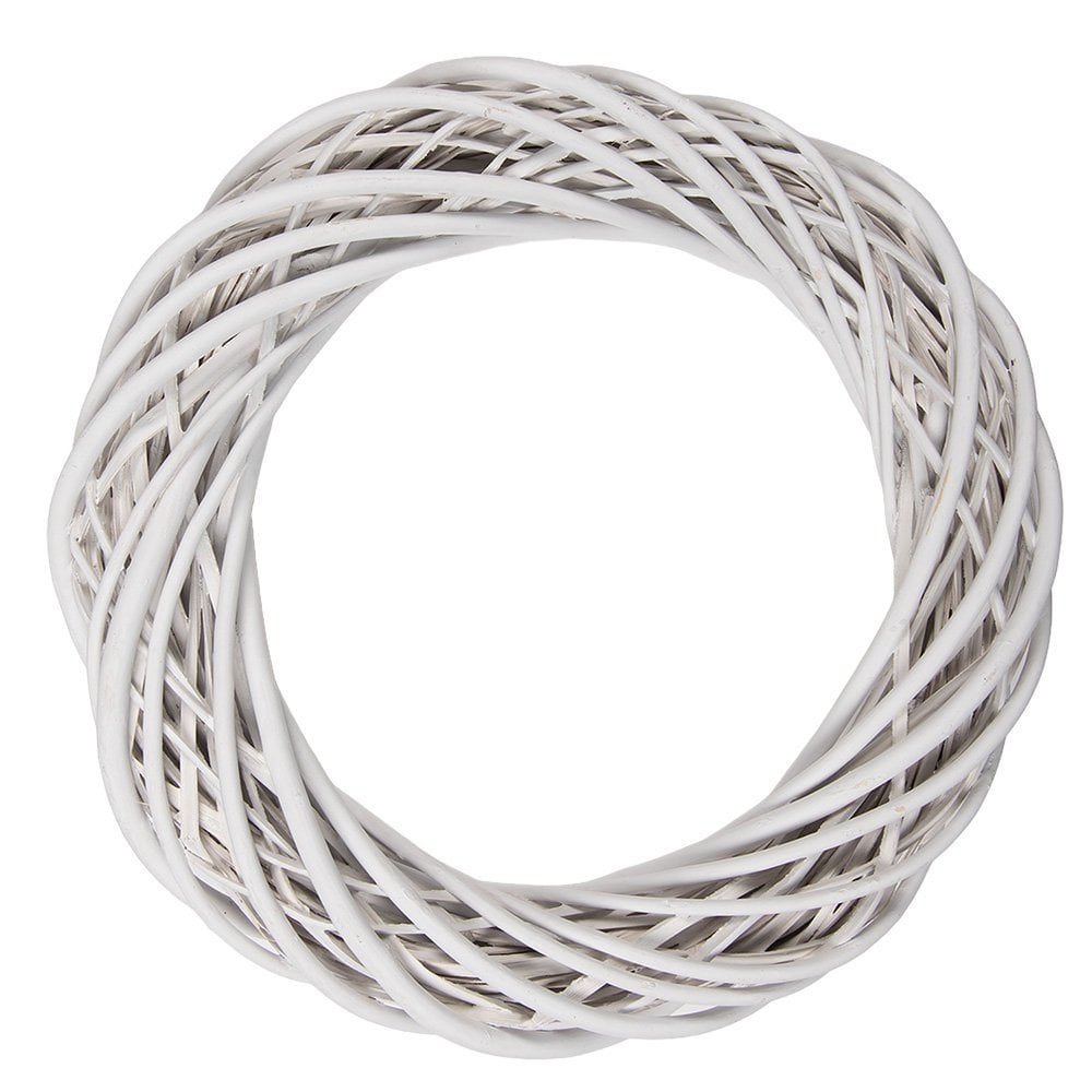 Krans Ø 40x7 cm Wit Rotan