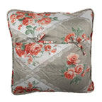 Kussenhoes 50x50 cm Grijs Roze Katoen Bloemen Sierkussenhoes