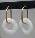 Oorbel met schelp hangers parelmoer