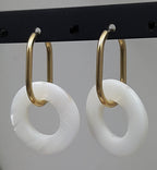 Oorbel met schelp hangers parelmoer
