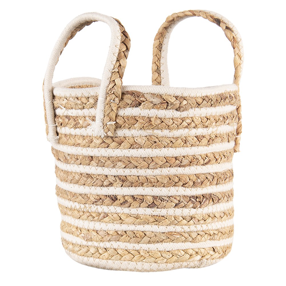 Opbergmand Set van 3 Ø21x20 cm Beige Bruin Zeegras Mand