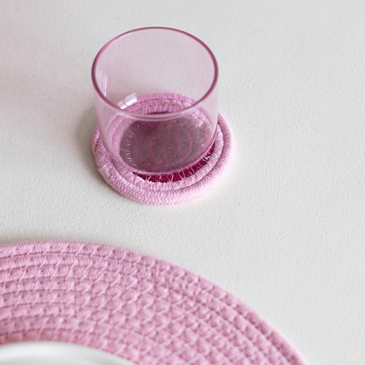 Onderzetter 10cm roze Piff - Set van 4