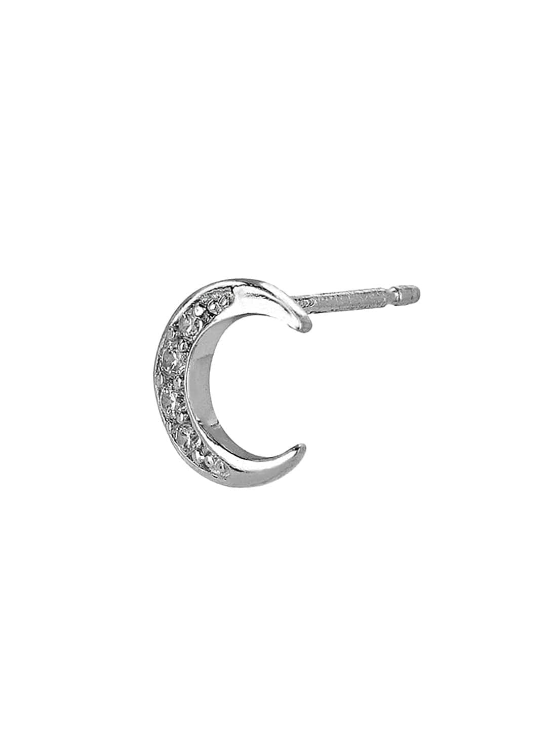 Zilverkleurige halve oorringen – 925 sterling zilver – gerhodineerd, CZ – 0,9 cm