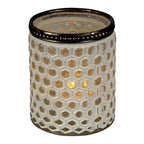 Theelichthouder Ø 7x8 cm Wit Glas Waxinelichthouder