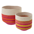J-Line mand Gestreept - zeegras - mix - set van 2